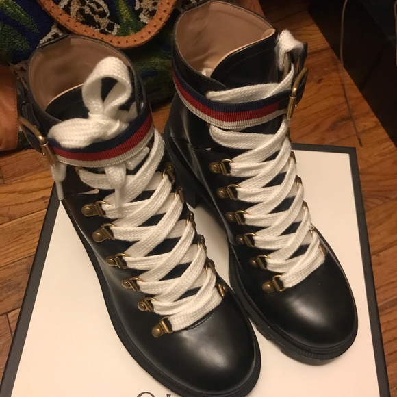 gucci trip leather ankle boots